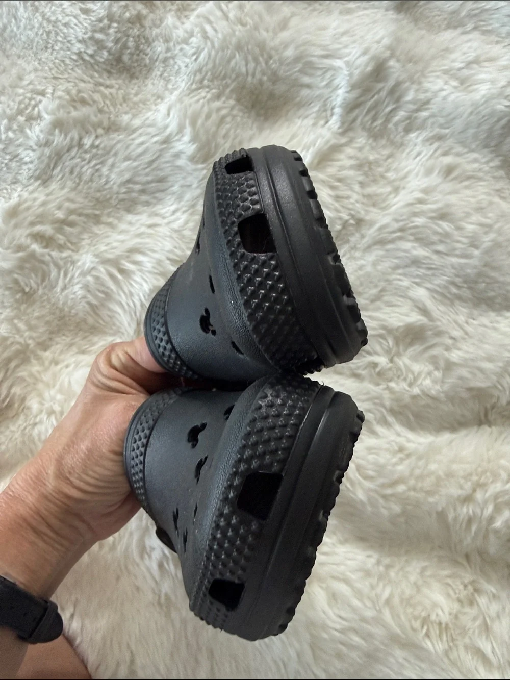 CROCS Disney Parks Mickey Ear Cutout Kids Black Classic Clogs
